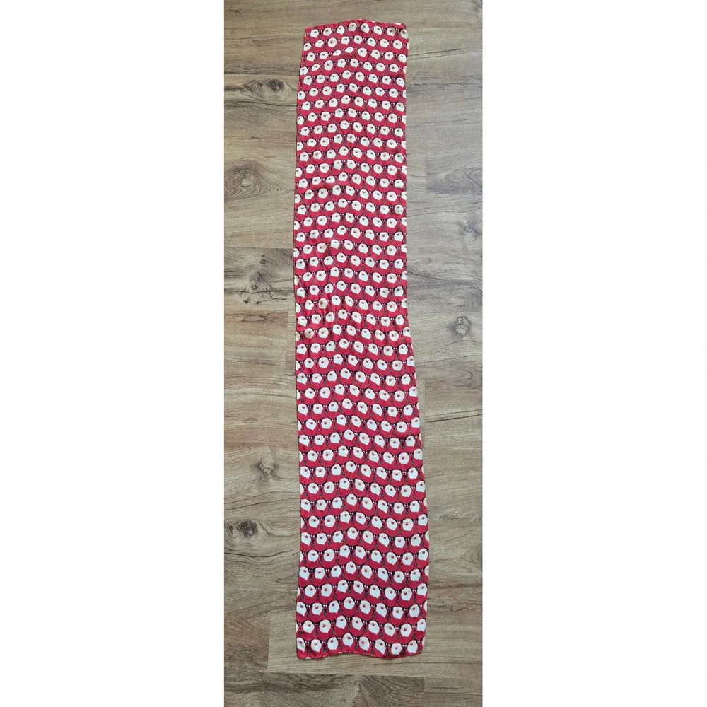 Holiday Santa Claus‎ Face Scarf Red 10x63 Long Christmas Novelty Sheer Polyester